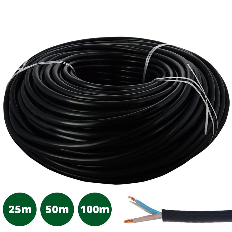 1.5mm 2 core cable H07RNF 12v Rubber Cable 25m, 50m, 100m