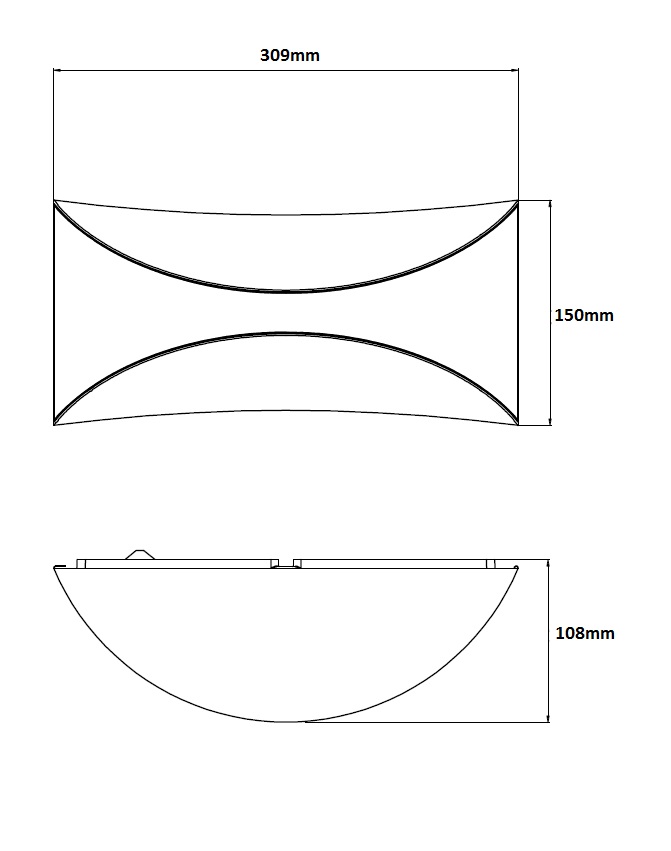 Spacelite Twin Wall Light Dimensions