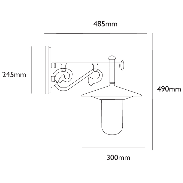 Darlington Traditional Wall Lantern Dimensions