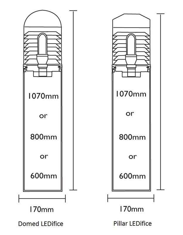 Ledifice Bollard Dimensions