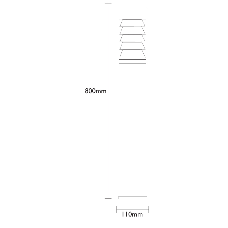 pathos 800 bollard line drawing