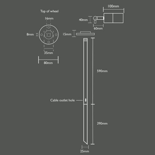 Ultra Spikelight 360 Line Drawing 12v S.Steel