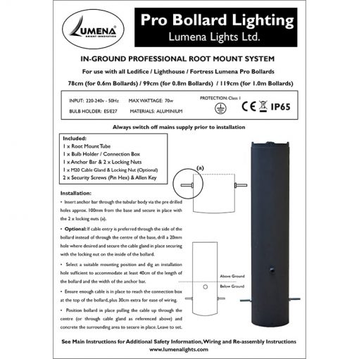 Pro Bollard Root Mount Instructions