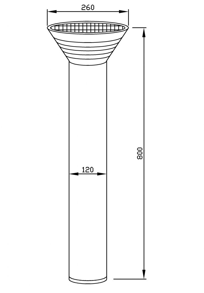 Olympia 800mm Solar Path Light Line Drawing