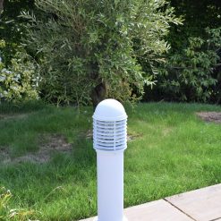 Domus white 0.6m Post Light in Garden