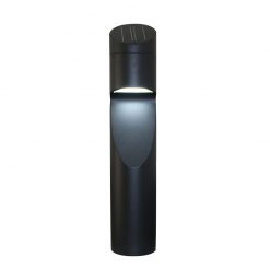 Eccentrica Black Solar Bollard - Daylight White