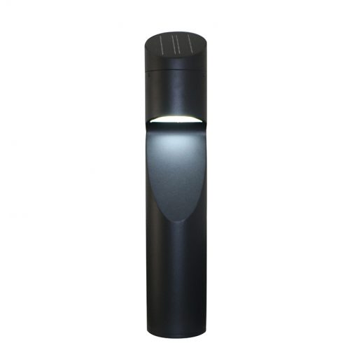 Eccentrica Black Solar Bollard - Daylight White