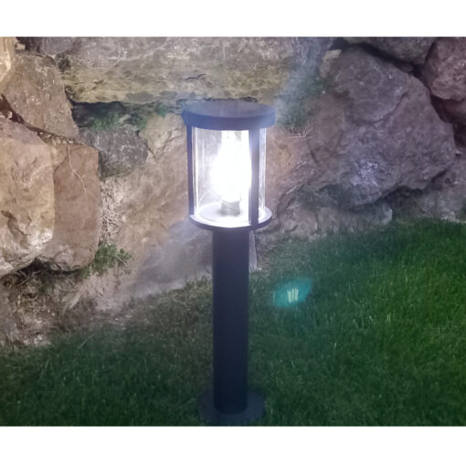 Edisol Black Solar Bollards - Daylight White