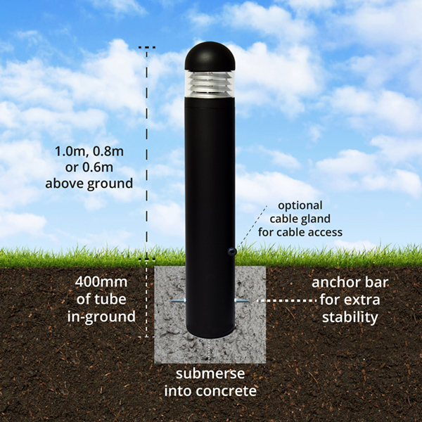 Lumena Root Mount Bollard diagram