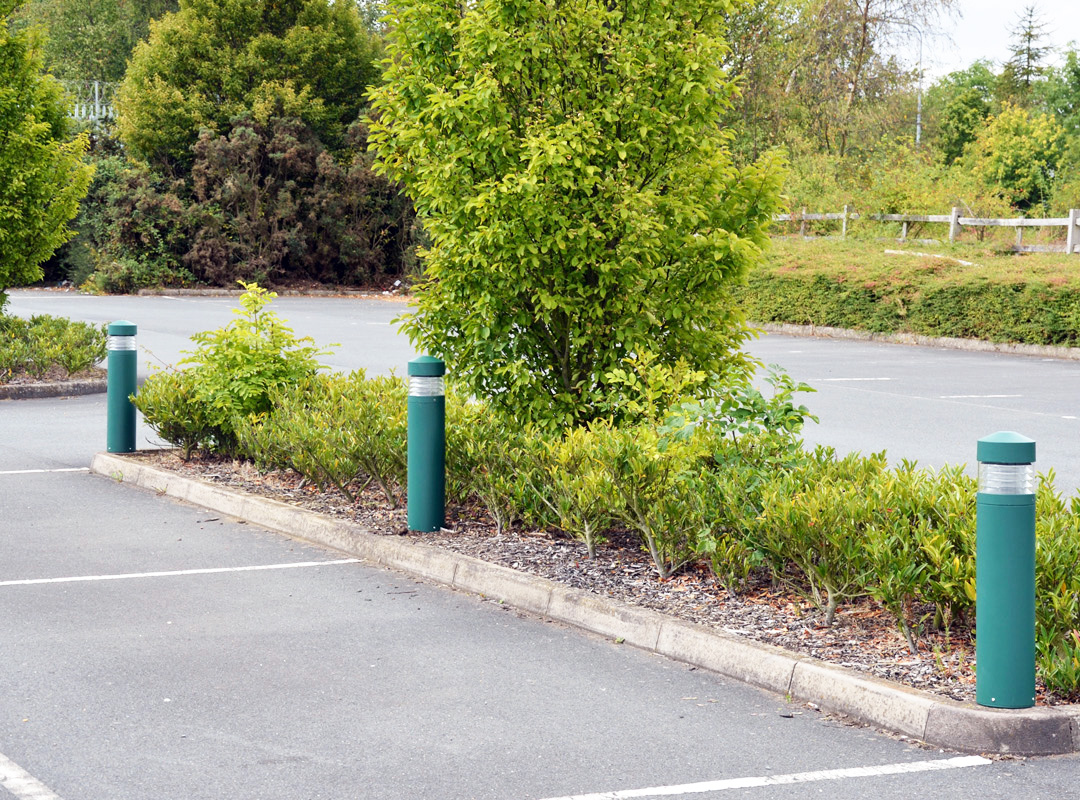 Lighthouse bollards in car park