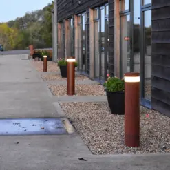 Litecharga Corten Steel Solar Bollard Lights