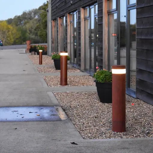 Litecharga Corten Steel Solar Bollard Lights